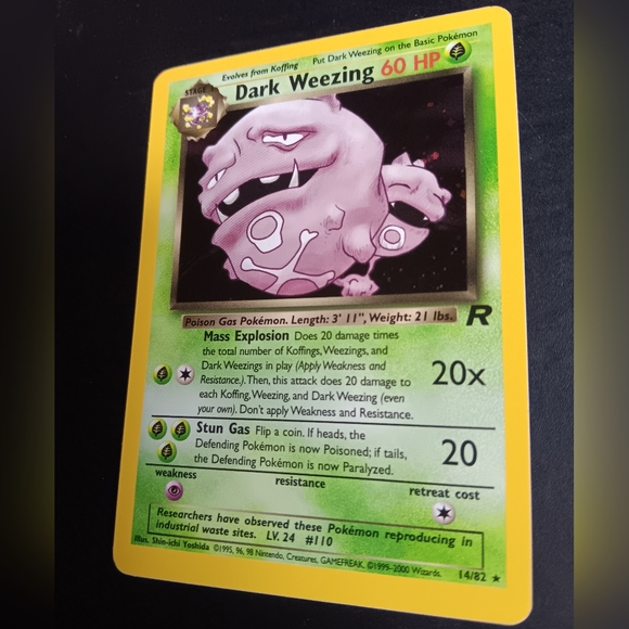 Dark Weezing Pokemon Card - Team Rocket - 14/82 Rare Holo - Picture 6 of 9